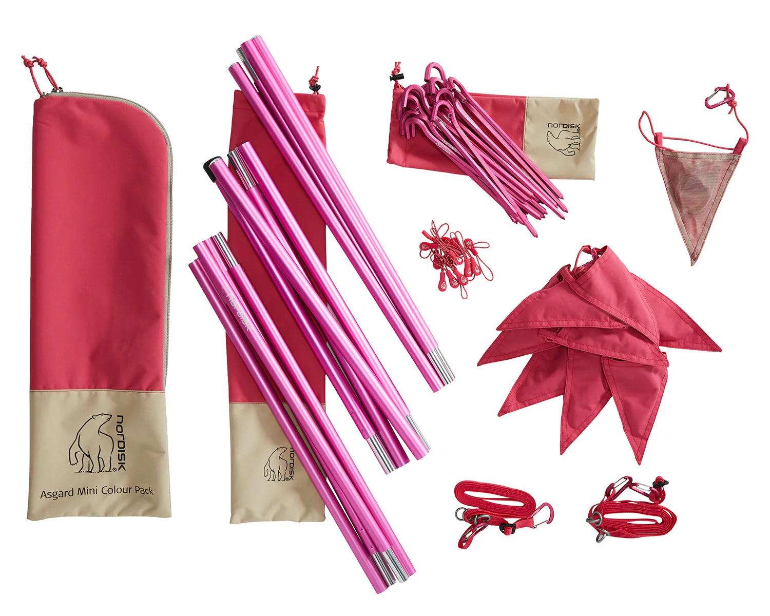Asgard Tech Mini Glamping Zelt Incl. Colour Pack - 2 Personen | Azalea Cherry Pink - Image 23