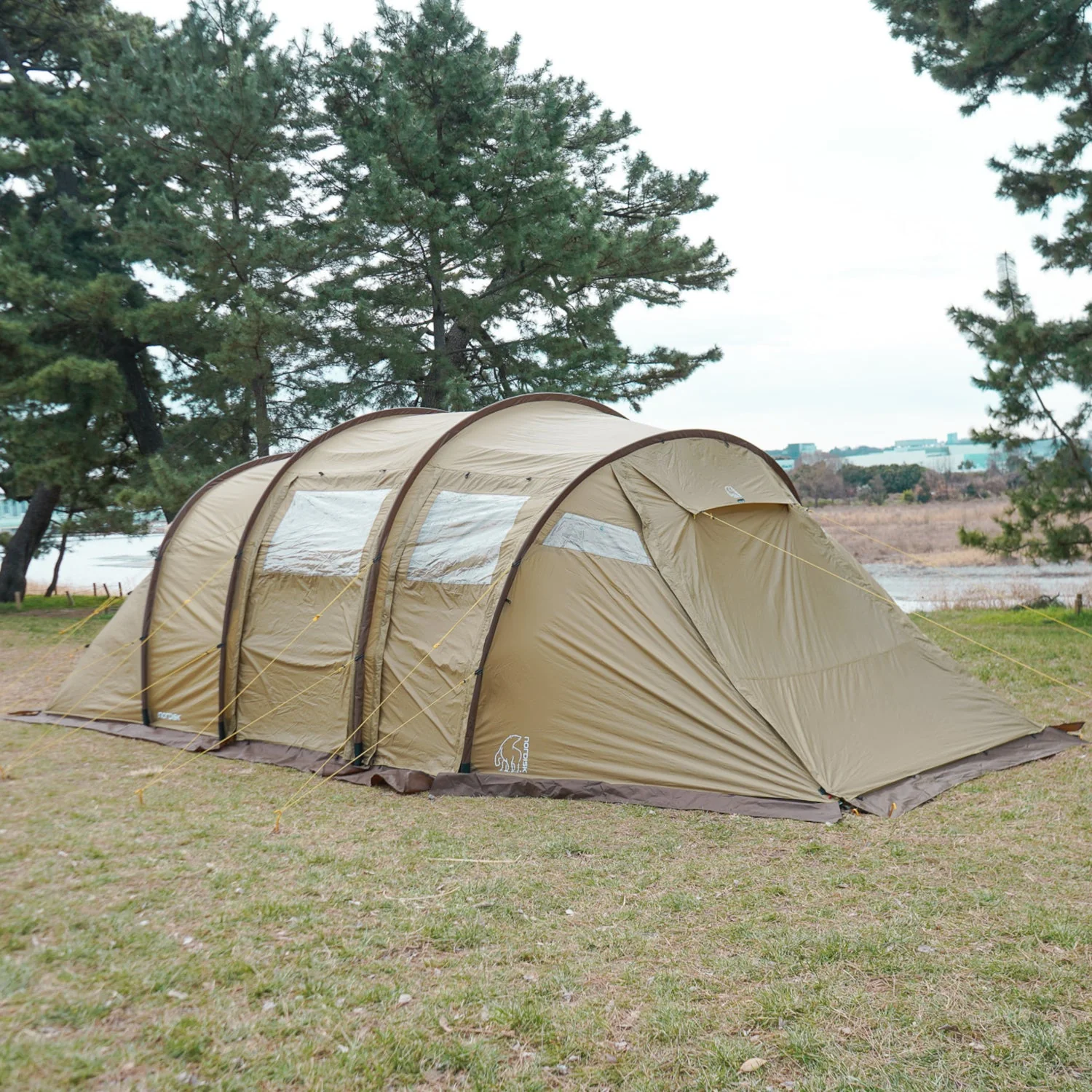 Reisa 6 PU Zelt mit Bodenschürze - 6 Personen | Beige - Image 5