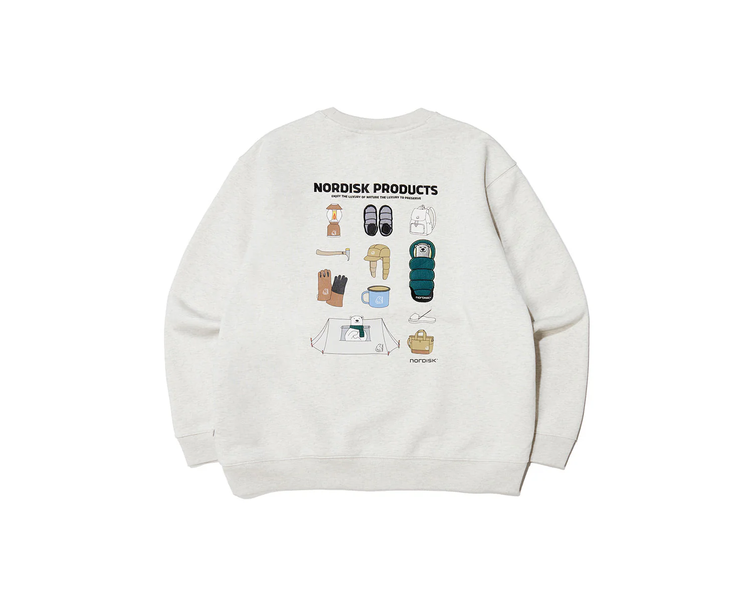 Camping Sweatshirt Unisex - Oatmeal Melange Beige - Image 2